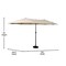 Merrick Lane Evanston 15 FT Triple Head Umbrella for Patio Use with Crank Handle, and Easy Lift Function